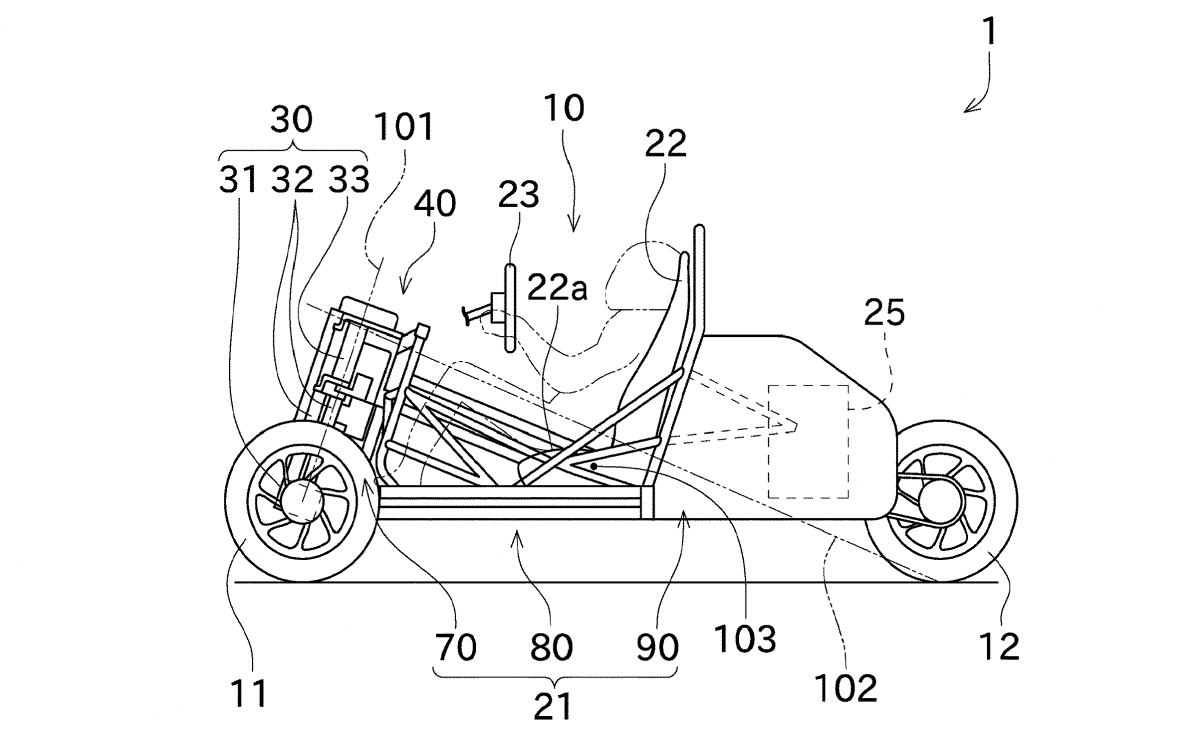 Kawasaki работает над Y-трайком с автомобильной посадкой водителя и  пассажира - Журнал 