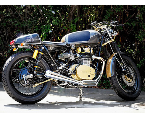 Chappell Customs XS650: черный, золотой, «кафе»