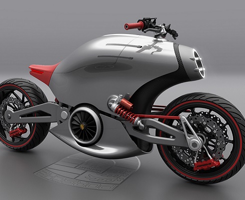 618 Concept: двухколесный Porsche от испанского дизайнера