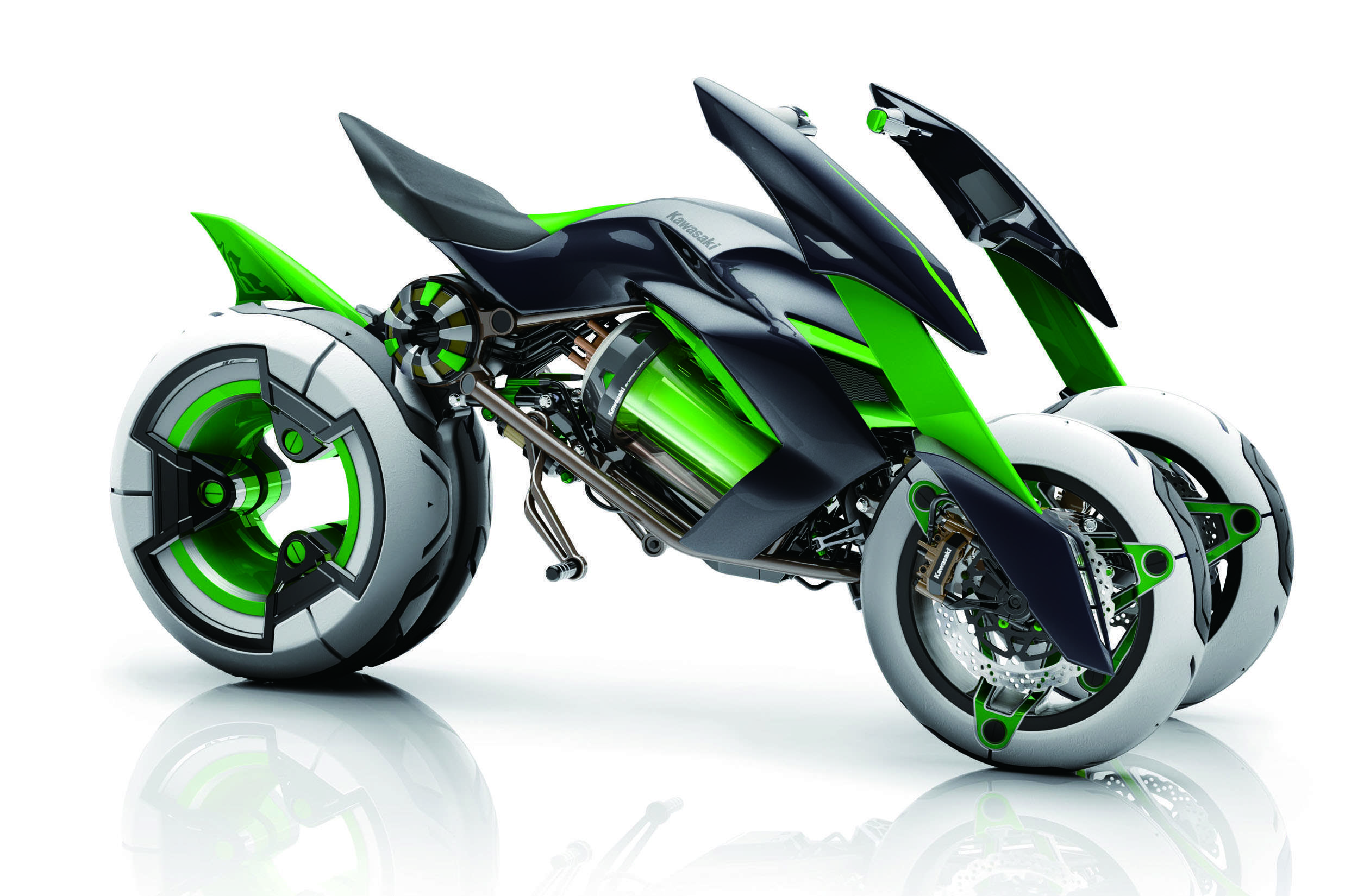 Трёхколёсный супербайк от Kawasaki: идея Concept J продолжает развиваться
