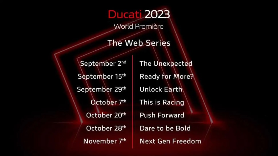 Ducati интригует: опубликован график премьер новинок-2023