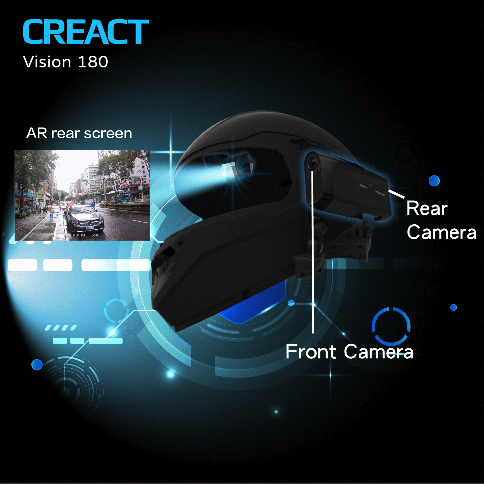 Creact Vision Dash 180: камера-регистратор на шлем с двумя объективами (+видео)